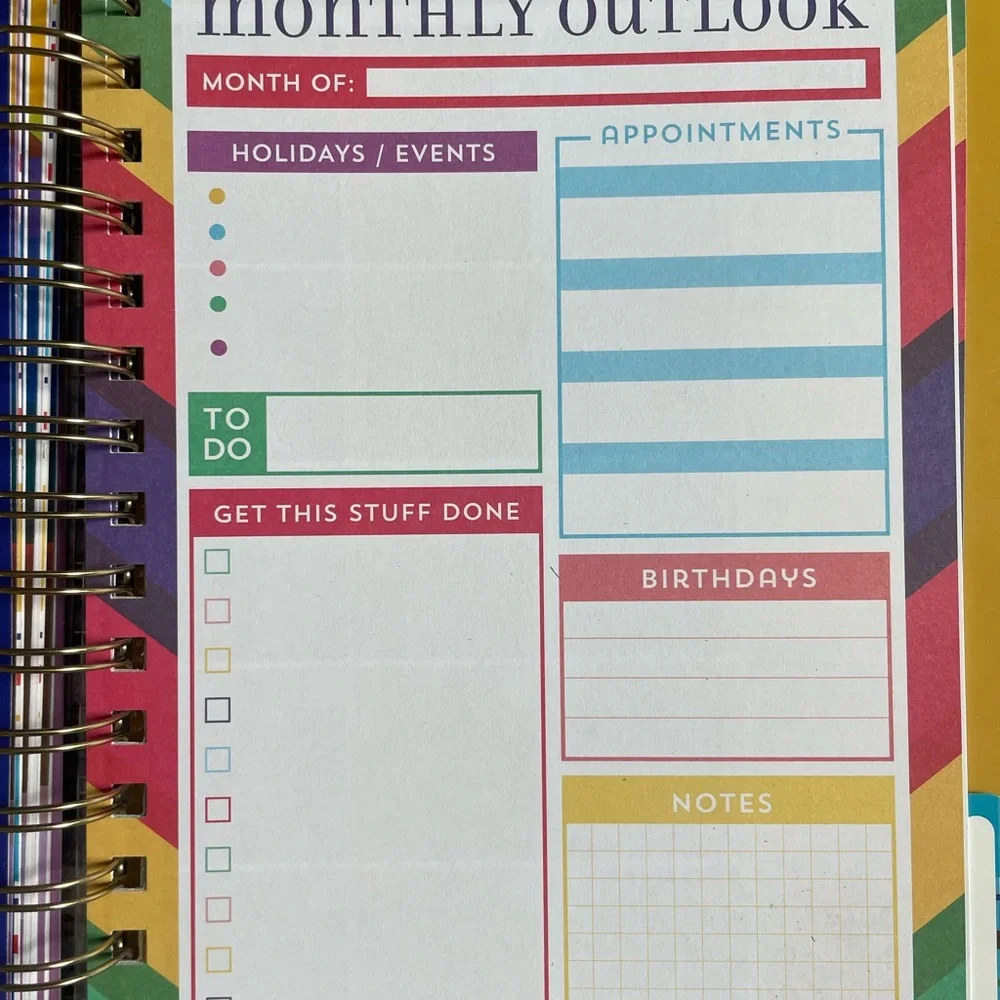 Colorful Weekly/Monthly year Planner